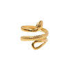Wholesale Classic Texture Snake Design Hollow Adjustable Ring For Women 18K Gold Plated Stainless Steel With Geometric Pattern And Electroplating