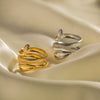 Wholesale Classic Texture Snake Design Hollow Adjustable Ring For Women 18K Gold Plated Stainless Steel With Geometric Pattern And Electroplating