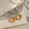 Wholesale Classic Versatile Inlaid Zircon C Shaped Titanium Steel Earrings With Pvd Vacuum Real Gold Electroplating