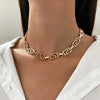 Wholesale Clavicle Chain Alloy Geometric Three Dimensional Pattern Electroplated Unisex Hip Hop Cold Style