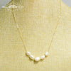 Wholesale Clavicle Chain Fashionable Freshwater Pearl Necklace With Geometric Design And Electroplating