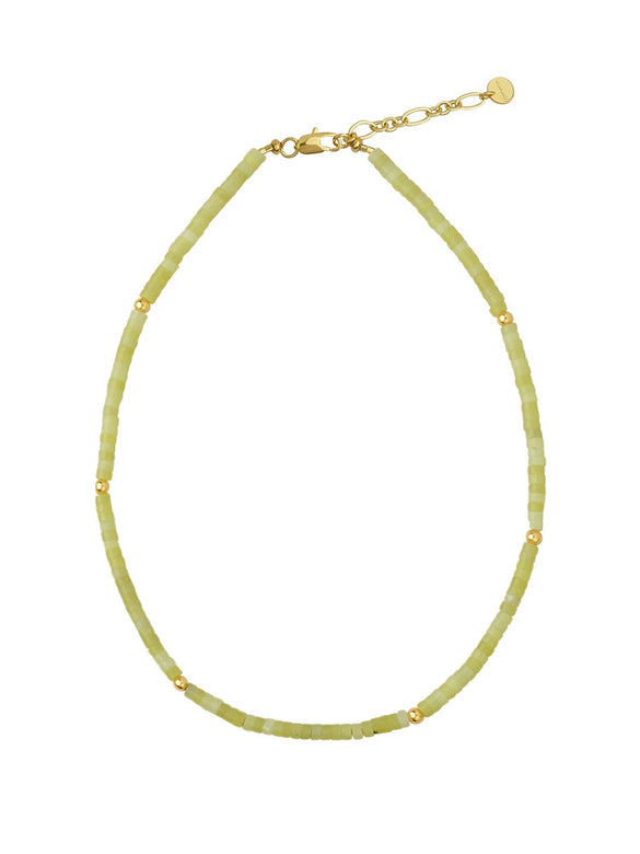 Wholesale Clavicle Chain Handmade With Semiprecious Natural Colored Stones Geometric Style Titanium Steel Pendant Electroplated