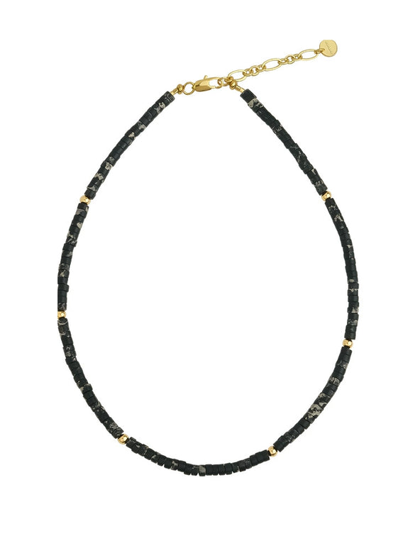 Wholesale Clavicle Chain Handmade With Semiprecious Natural Colored Stones Geometric Style Titanium Steel Pendant Electroplated