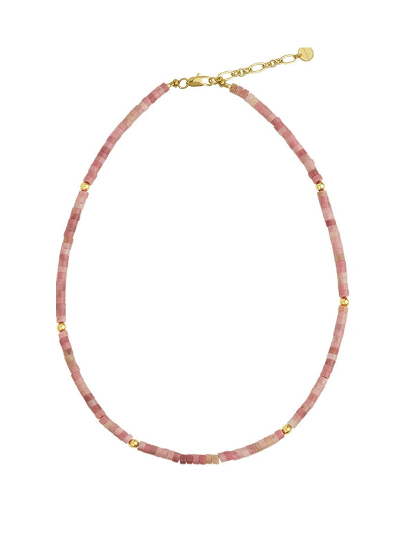 Wholesale Clavicle Chain Handmade With Semiprecious Natural Colored Stones Geometric Style Titanium Steel Pendant Electroplated