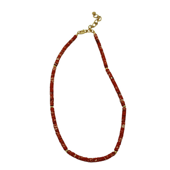 Wholesale Clavicle Chain Handmade With Semiprecious Natural Colored Stones Geometric Style Titanium Steel Pendant Electroplated