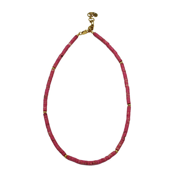 Wholesale Clavicle Chain Handmade With Semiprecious Natural Colored Stones Geometric Style Titanium Steel Pendant Electroplated