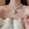 Wholesale Clavicle Chain Imitation Pearl Geometric Handmade Necklace For Women