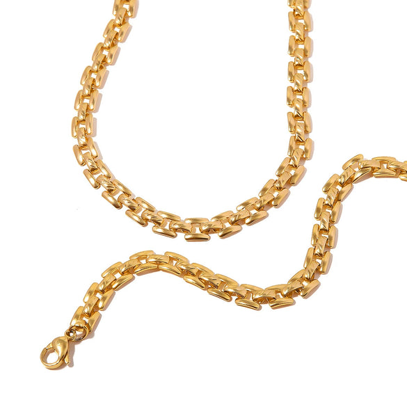 Wholesale Clavicle Chain Jewelry Geometric Style Titanium Steel And Stainless Steel Electroplated For Women