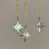 Wholesale Clavicle Chain Natural Abalone Shell Patch Titanium Steel Vacuum Furnace Plated 18K Gold Sixpointed Star Retro Geometric Style