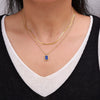 Wholesale Clavicle Chain Natural Blue Lapis Lazuli Geometric Square 316L Stainless Steel 18K Gold Plated Necklace For Women