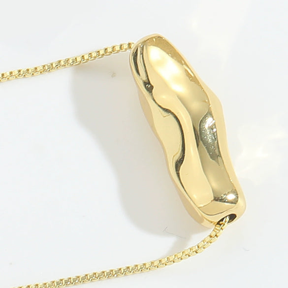 Wholesale Clavicle Chain Necklace Copper Plated 14K Gold Geometric Shape For Women Simple Glossy Polished