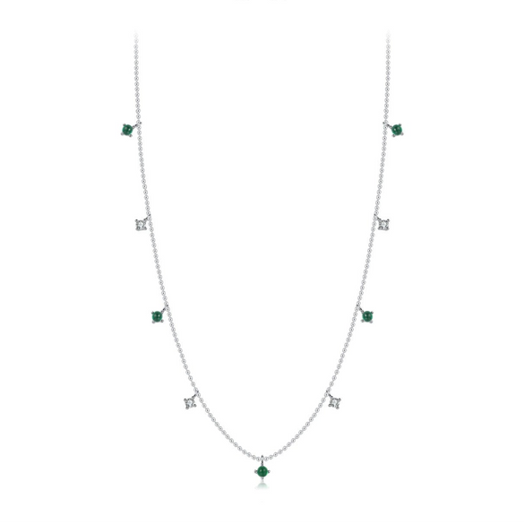 Wholesale Clavicle Chain Necklace S925 Sterling Silver Geometric Inlaid Zircon For Women