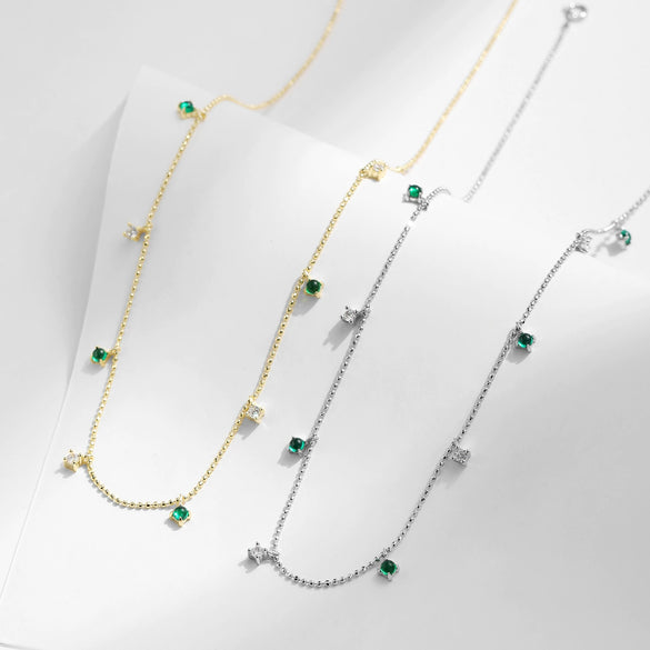Wholesale Clavicle Chain Necklace S925 Sterling Silver Geometric Inlaid Zircon For Women