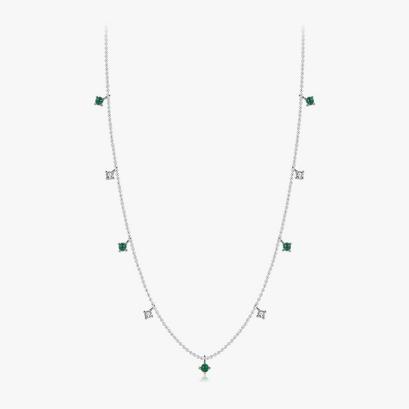Wholesale Clavicle Chain Necklace S925 Sterling Silver Geometric Inlaid Zircon For Women