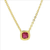 Wholesale Clavicle Chain Pendant Necklace Geometric Square Zircon December Birthstone Brass Copper Electroplating For Women