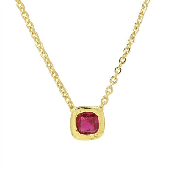 Wholesale Clavicle Chain Pendant Necklace Geometric Square Zircon December Birthstone Brass Copper Electroplating For Women