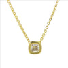 Wholesale Clavicle Chain Pendant Necklace Geometric Square Zircon December Birthstone Brass Copper Electroplating For Women