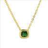 Wholesale Clavicle Chain Pendant Necklace Geometric Square Zircon December Birthstone Brass Copper Electroplating For Women