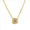 Wholesale Clavicle Chain Pendant Necklace Geometric Square Zircon December Birthstone Brass Copper Electroplating For Women