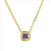 Wholesale Clavicle Chain Pendant Necklace Geometric Square Zircon December Birthstone Brass Copper Electroplating For Women