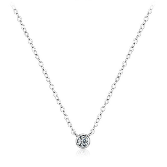Wholesale Clavicle Chain S925 Sterling Silver Inlaid Zircon Niche Geometric Design