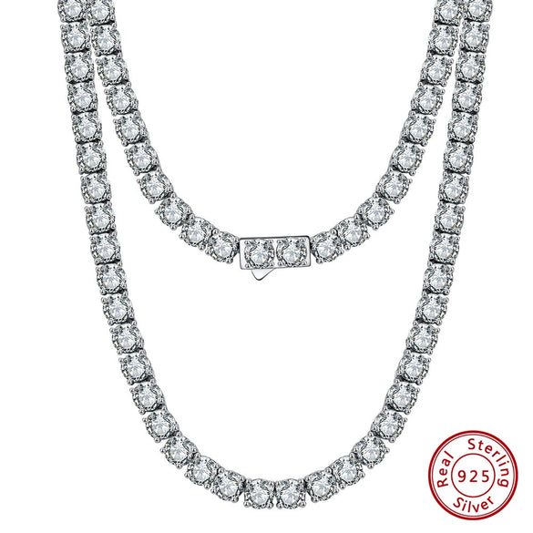Wholesale Clavicle Chain S925 Sterling Silver Tennis Chain With Zircon Electroplating