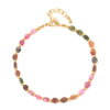 Wholesale Clavicle Chain Set Natural Tourmaline And Stainless Steel Geometric Electroplated Hand Beaded For Women