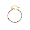 Wholesale Clavicle Chain Set Natural Tourmaline And Stainless Steel Geometric Electroplated Hand Beaded For Women