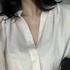 Wholesale Clavicle Chain 925 Silver 14K Gold Natural Freshwater Pearl Nearly Round Retro Minimalist