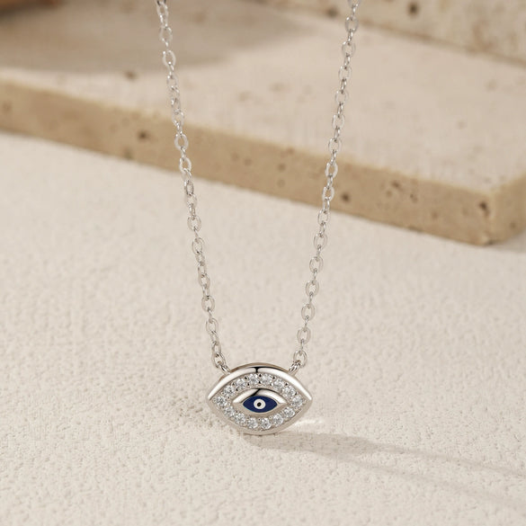 Wholesale Clavicle Chain Silver 925 Sterling Geometric Eye Design Electroplated For Women