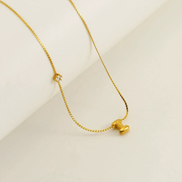 Wholesale Clavicle Chain 316L Stainless Steel And 316L Stainless Steel With English Letter Pendant Electroplating Style For Women