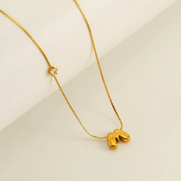 Wholesale Clavicle Chain 316L Stainless Steel And 316L Stainless Steel With English Letter Pendant Electroplating Style For Women