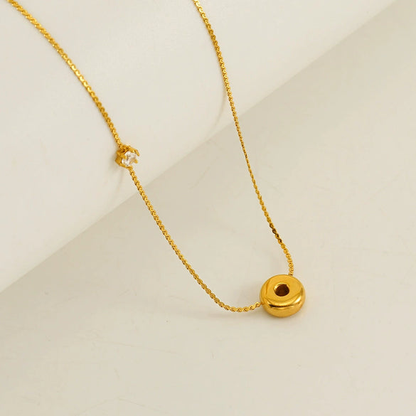 Wholesale Clavicle Chain 316L Stainless Steel And 316L Stainless Steel With English Letter Pendant Electroplating Style For Women