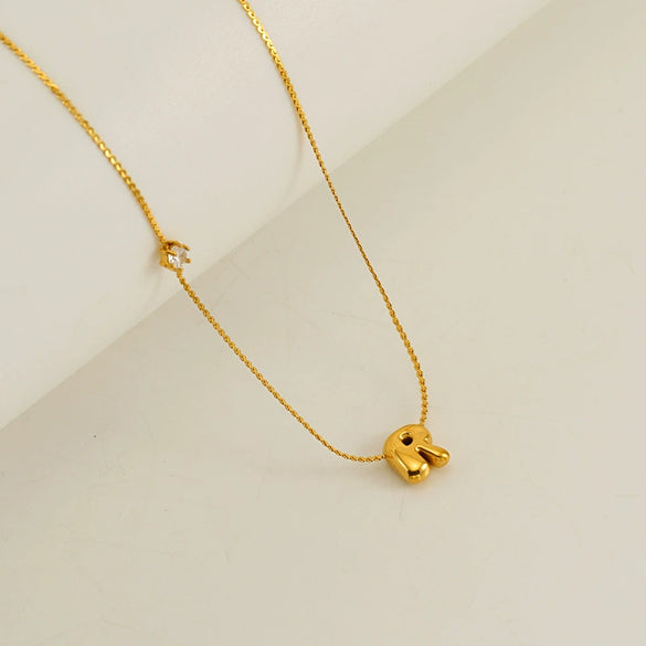 Wholesale Clavicle Chain 316L Stainless Steel And 316L Stainless Steel With English Letter Pendant Electroplating Style For Women