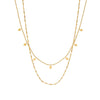 Wholesale Clavicle Chain Stainless Steel Double Layer Overlapped Diamond Sequin Tassel Necklace With Geometric Design And Electroplating