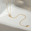 Wholesale Clavicle Chain Stainless Steel Geometric Style With White Drop Diamond Pendant And Electroplating For Women