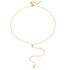 Wholesale Clavicle Chain Stainless Steel Geometric Style With White Drop Diamond Pendant And Electroplating For Women