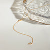 Wholesale Clavicle Chain Stainless Steel Geometric Style With White Drop Diamond Pendant And Electroplating For Women