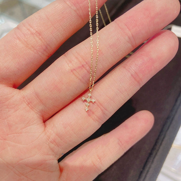Wholesale Clavicle Chain 925 Sterling Silver Cross Geometric Pattern 14K Gold Plated For Women