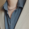Wholesale Clavicle Chain Titanium Steel Geometric Electroplating Style