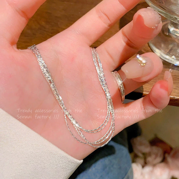 Wholesale Clavicle Chain Women's Copper Alloy Geometric Multilayer Necklace With Electroplating Treatment