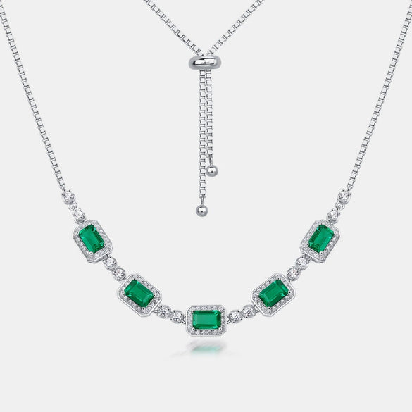 Wholesale Clavicle Chain Women's S925 Silver Inlaid Diamond Retro Geometric Style