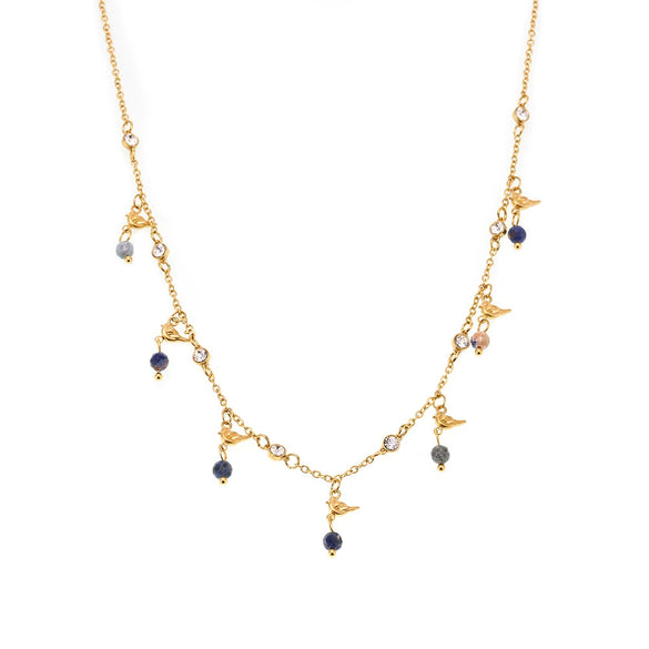 Wholesale Clavicle Necklace Freshwater Pearl Tassel Stainless Steel 18K Gold Electroplated Geometric Light Luxury Style