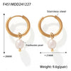 Wholesale Clavicle Necklace Freshwater Pearl Tassel Stainless Steel 18K Gold Electroplated Geometric Light Luxury Style