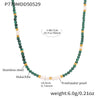 Wholesale Clavicle Necklace Handmade Beaded Malachite Natural Freshwater Pearl 316L Stainless Steel Geometric Electroplating Women's Accessories
