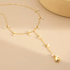 Wholesale Clavicle Necklace Imitation Pearl Copper Chain Geometric Style Electroplating For Women