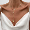 Wholesale Clavicle Necklace Imitation Pearl Copper Chain Geometric Style Electroplating For Women