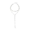 Wholesale Clavicle Necklace Imitation Pearl Copperclad Iron Geometric Electroplated