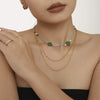 Wholesale Clavicle Necklace Jewelry With Geometric Pattern French Tiger Eye And Freshwater Pearl Light Luxury Style