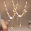 Wholesale Clavicle Necklace Natural Stone Freshwater Pearl 316L Stainless Steel 316L Stainless Steel Geometric Electroplating Women's Accessories